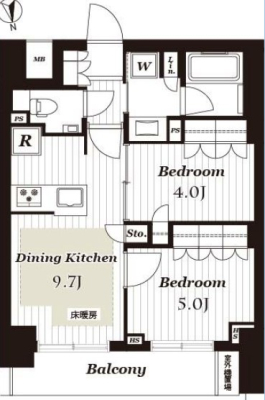 　2LDKマンション、ペットと暮らせるお部屋です。床暖房も完備しており季節を問わず快適にお過ごしいただけます。